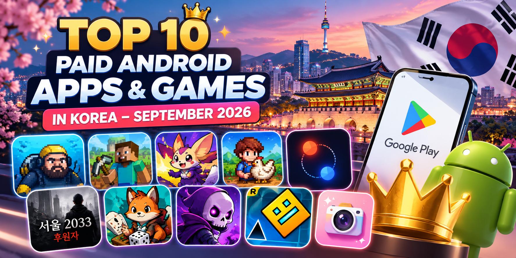 Top 10 Paid Android Apps & Games in Korea – September 2026
